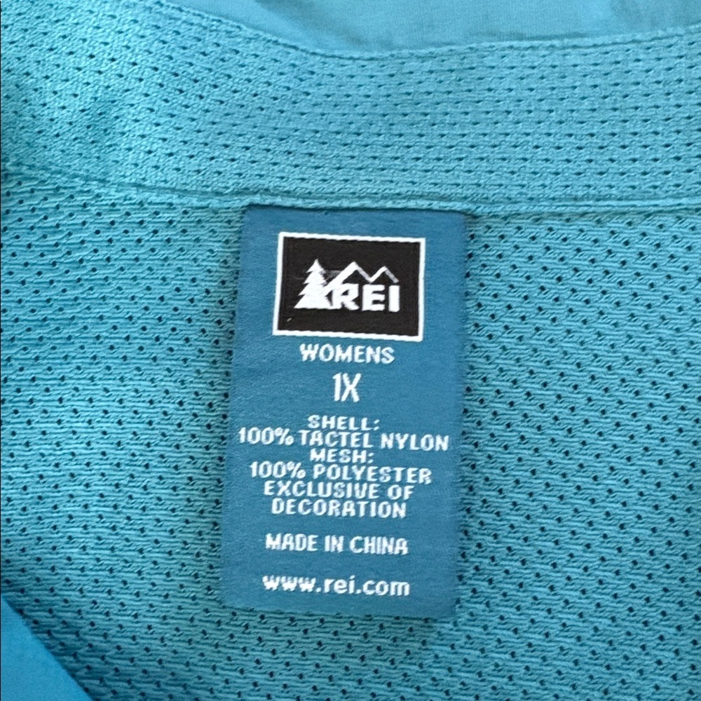 REI Tactel Nylon Turquoise Women's Short Sleeve Hiking Shirt Size 1X - Picture 6 of 12